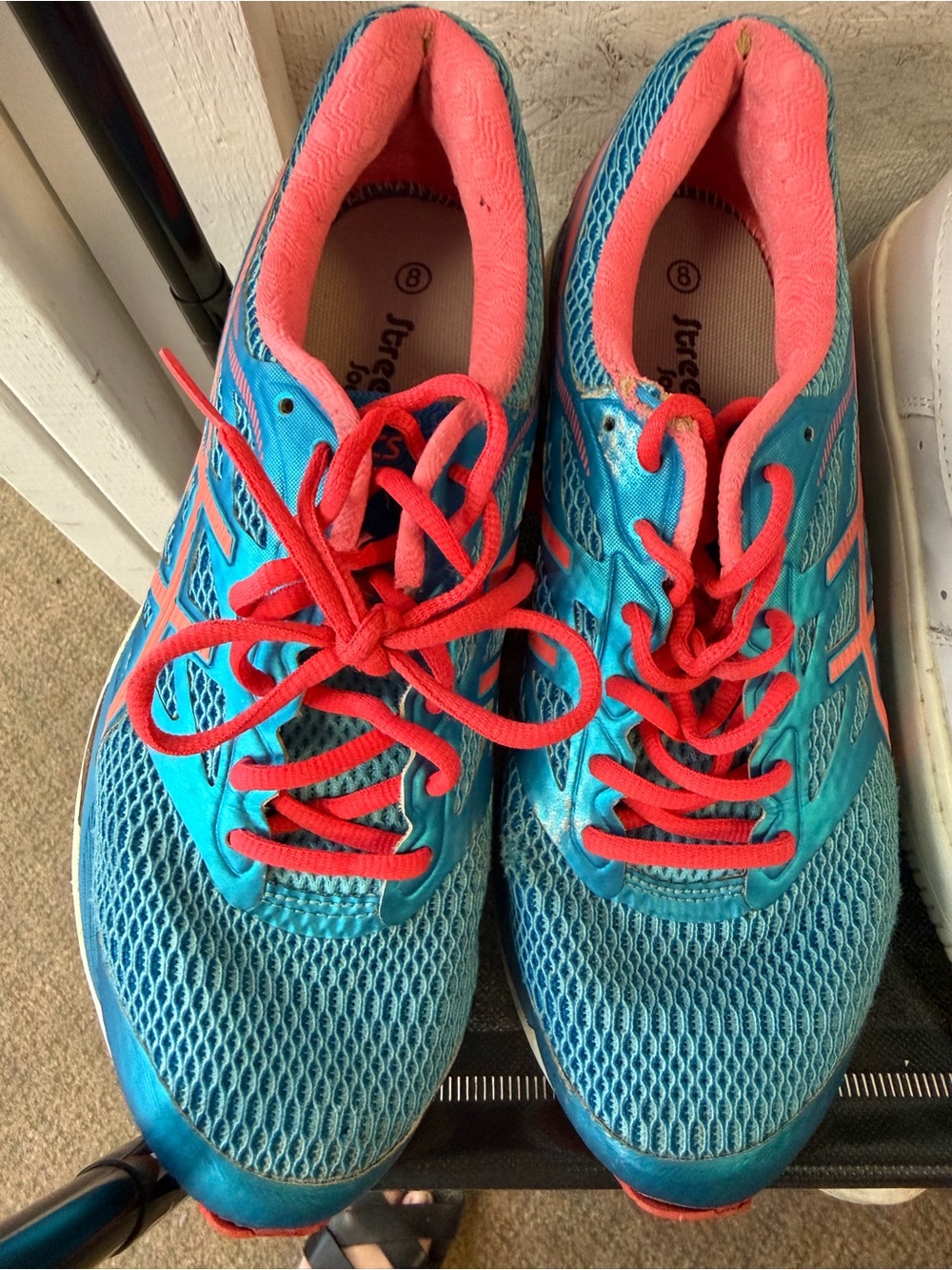 Asics Women’s Athletic Shoes in Turquoise with Coral Laces